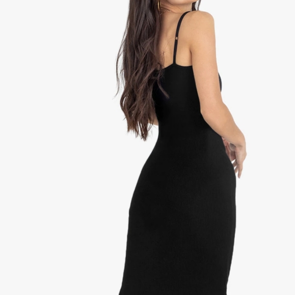 Black Knit Midi Dress - Picture 4 of 4